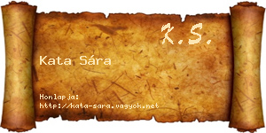 Kata Sára névjegykártya